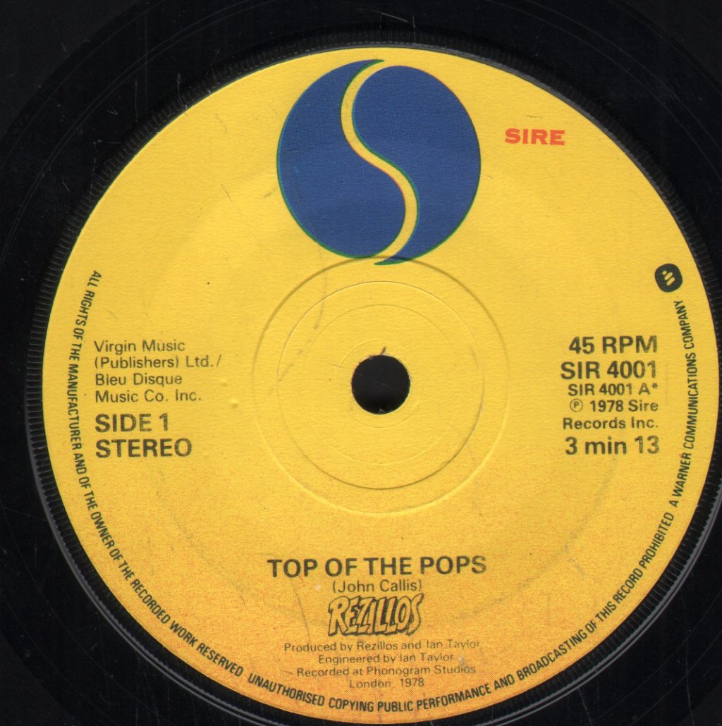 Rezillos - Top Of The Pops - 7 Inch
