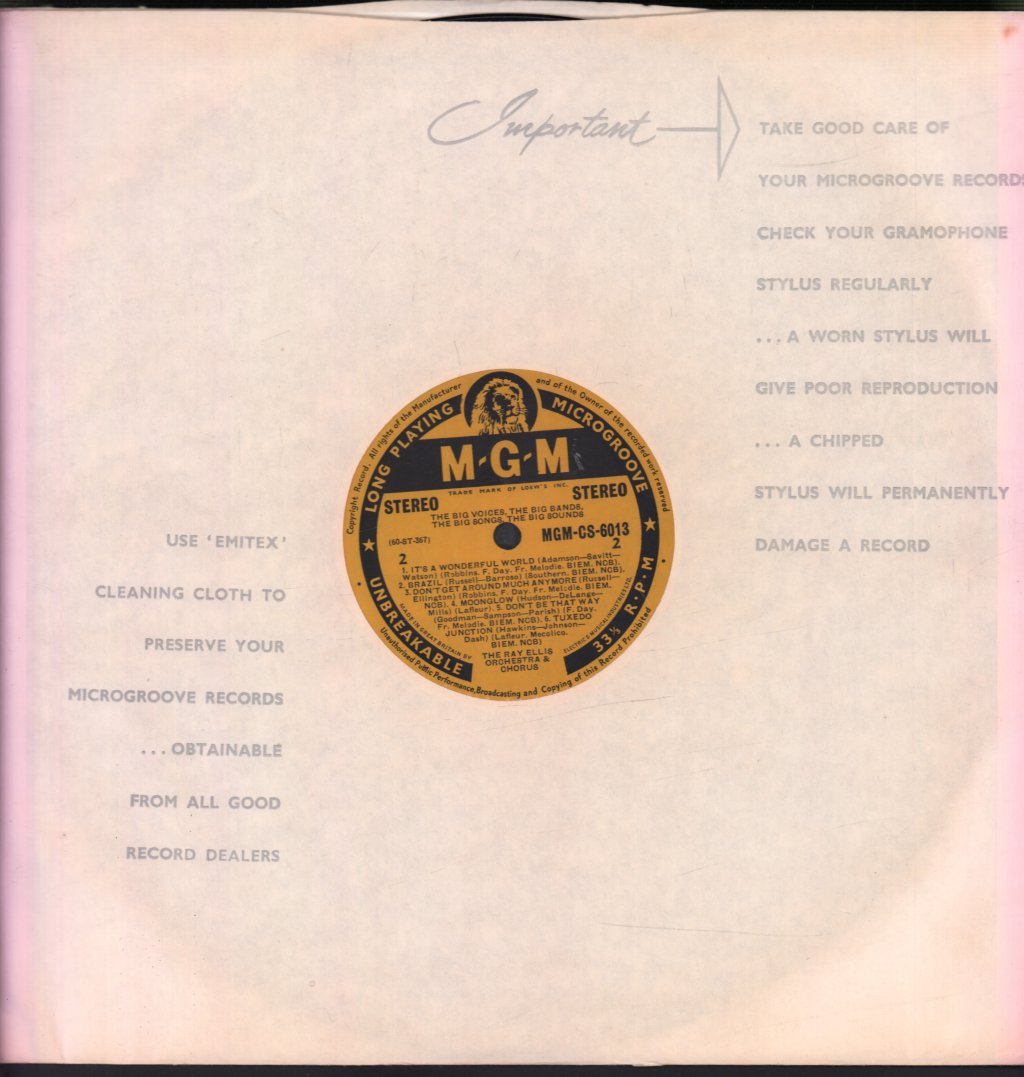 ray ellis orchestra & chorus - Big Voices, The Big Bands, The Big Songs, The Big Sounds - Lp