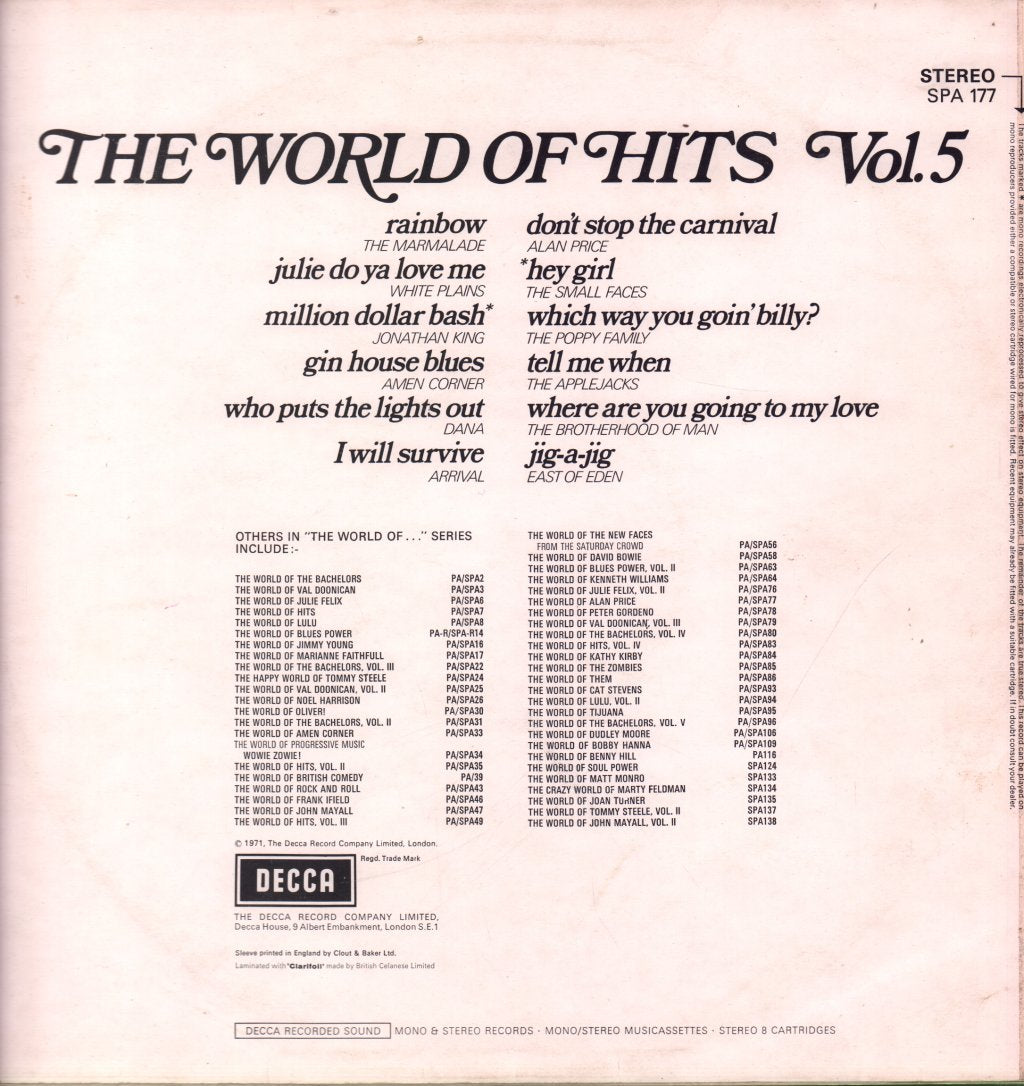 Various Artists - World Of Hits Vol 5 - Lp