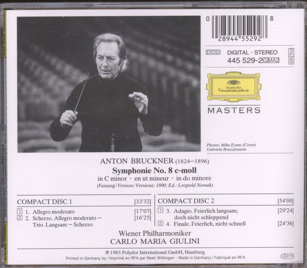 Wiener Philharmoniker, Carlo Maria Giulini - Symphonie No. 8 - Double Cd