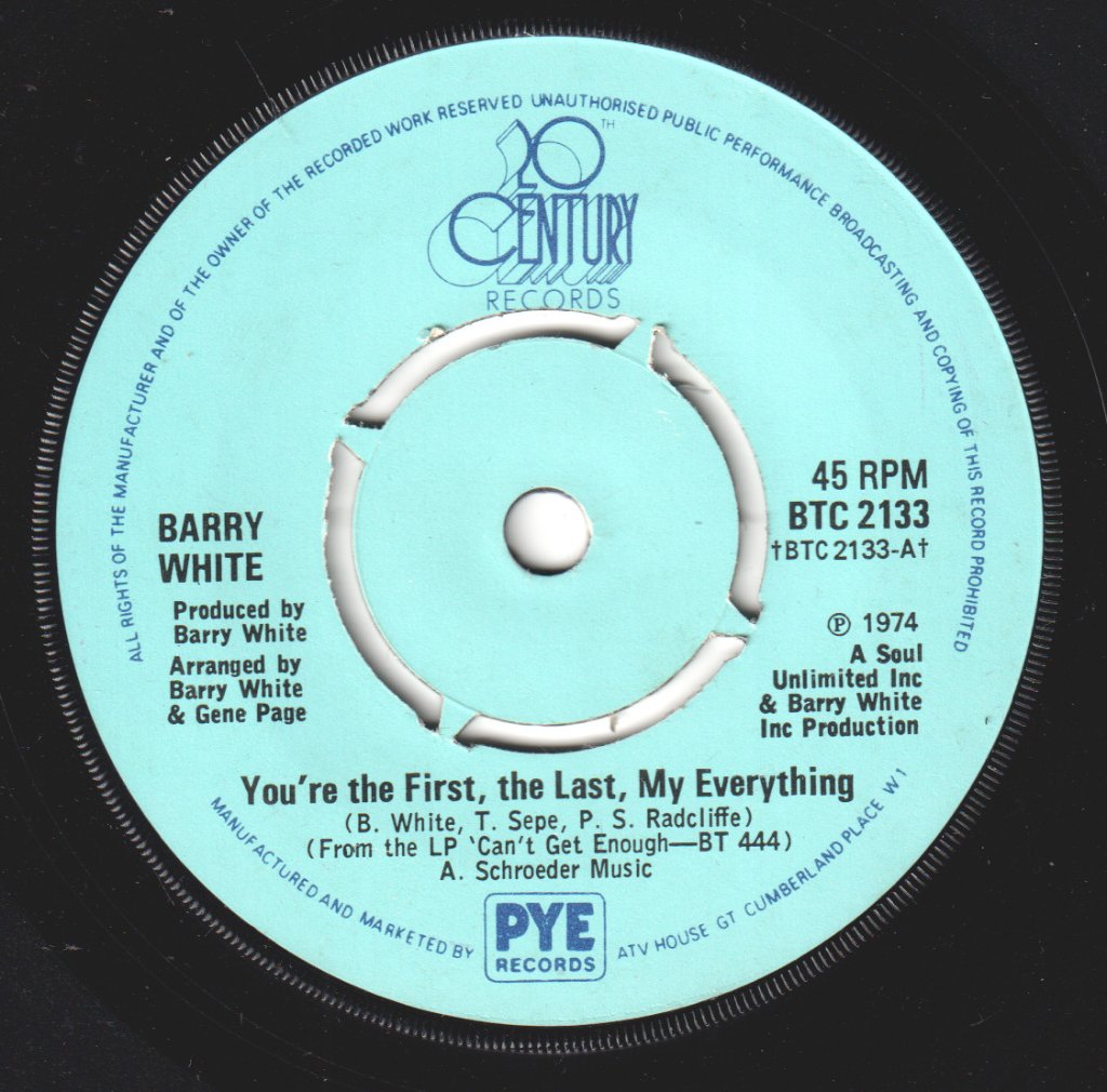 Barry White - You're The First The Last My Everything - 7 Inch