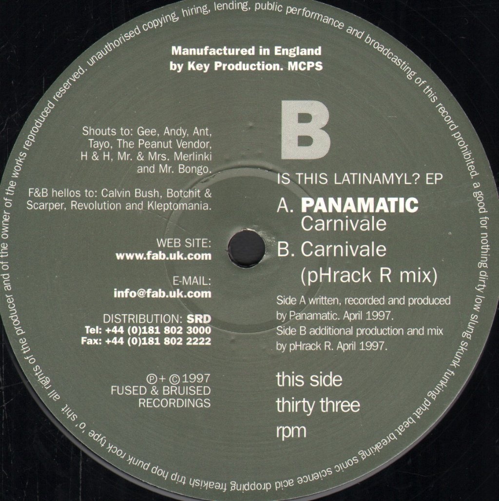 Panamatic - Is This Latinamyl? - 12 Inch