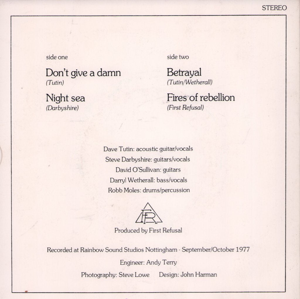 First Refusal - Don't Give A Damn - 7 Inch