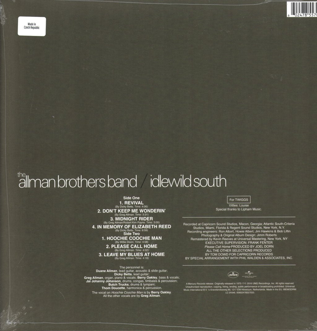 Allman Brothers - Idlewild South (National Album Day 2025) - Lp