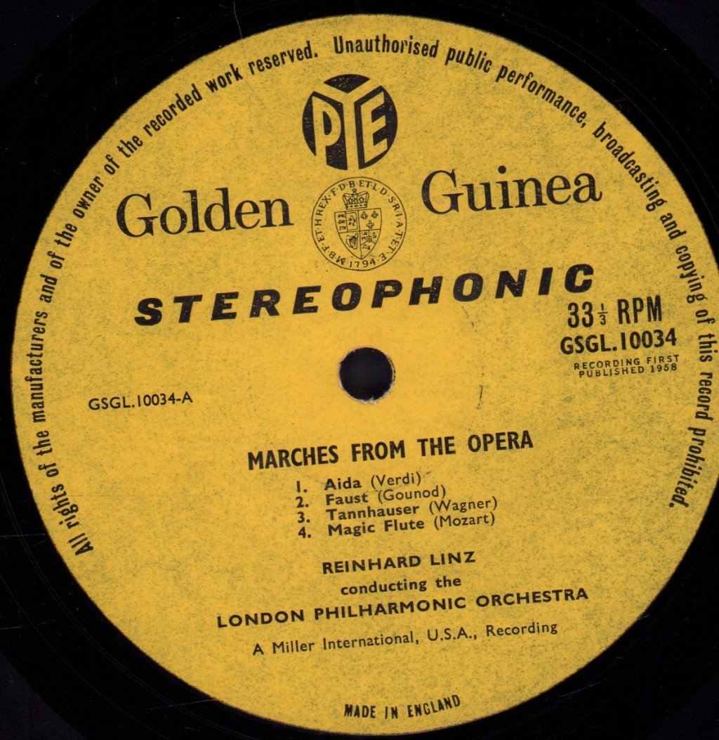Reinhard Linz - Marches From The Opera - Lp