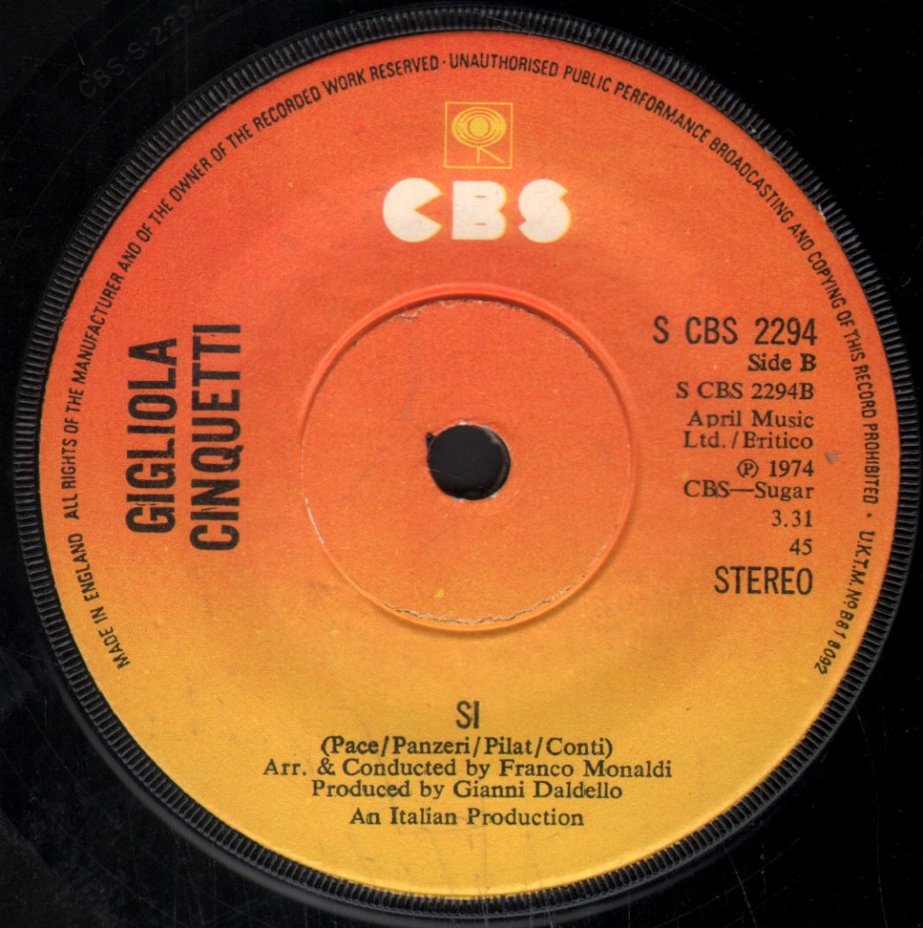 Gigliola Cinquetti - Go - 7 Inch