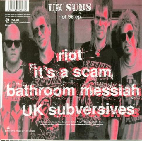 UK Subs - Riot 98 ep. - 7 Inch
