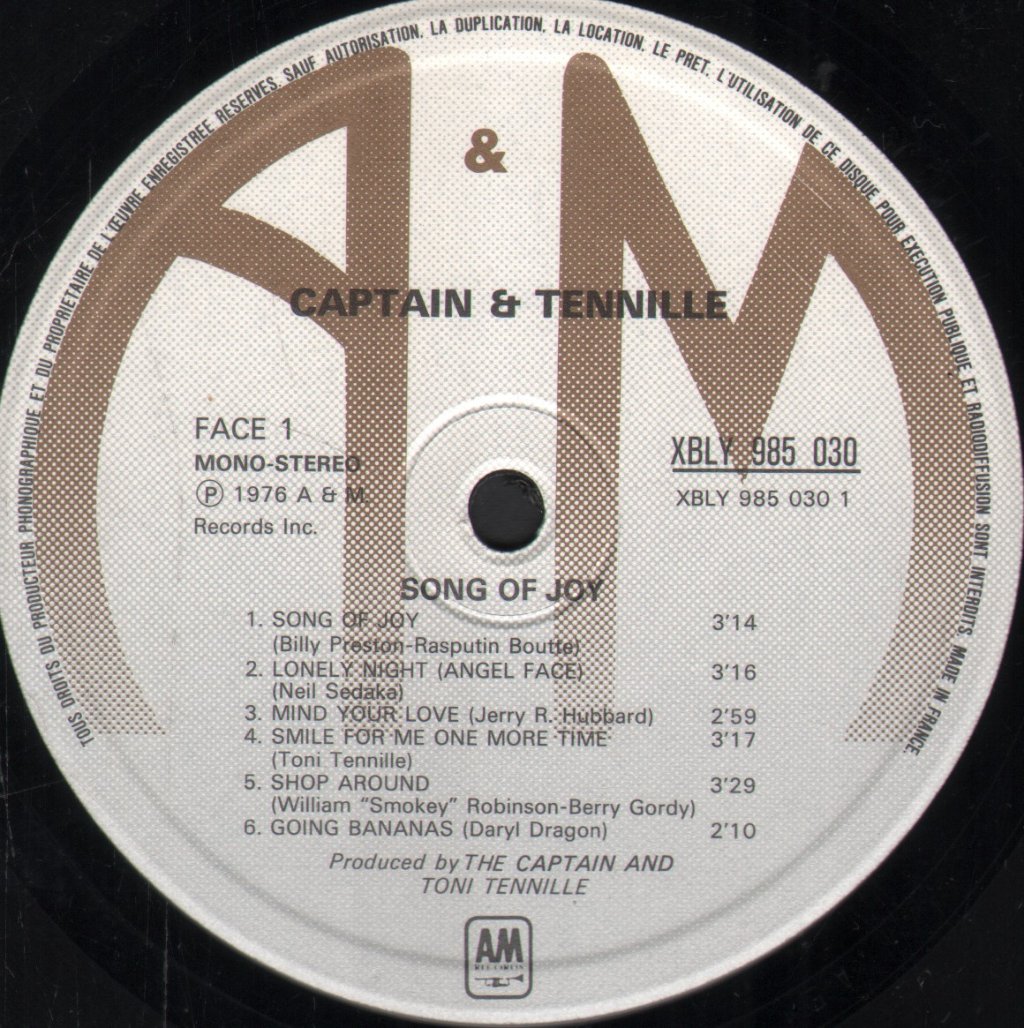 Captain And Tennille - Song Of Joy - Lp