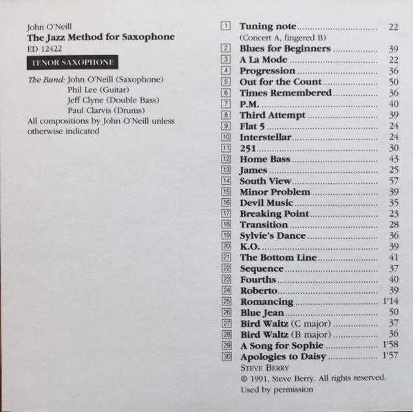 John O'Neill - Jazz Method For Saxophone - Cd