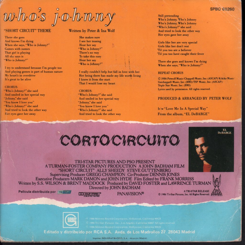 El Debarge - Who's Johnny - 7 Inch