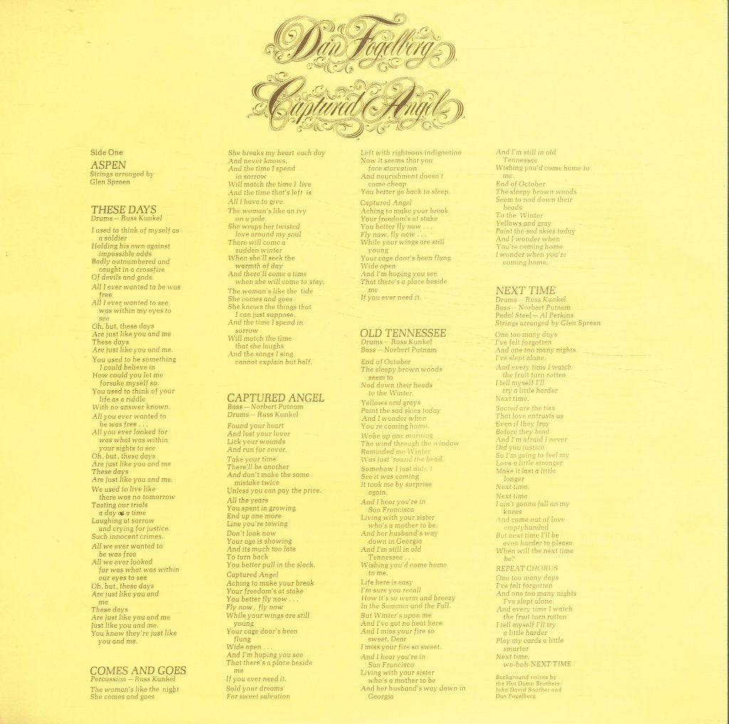 Dan Fogelberg - Captured Angel - Lp