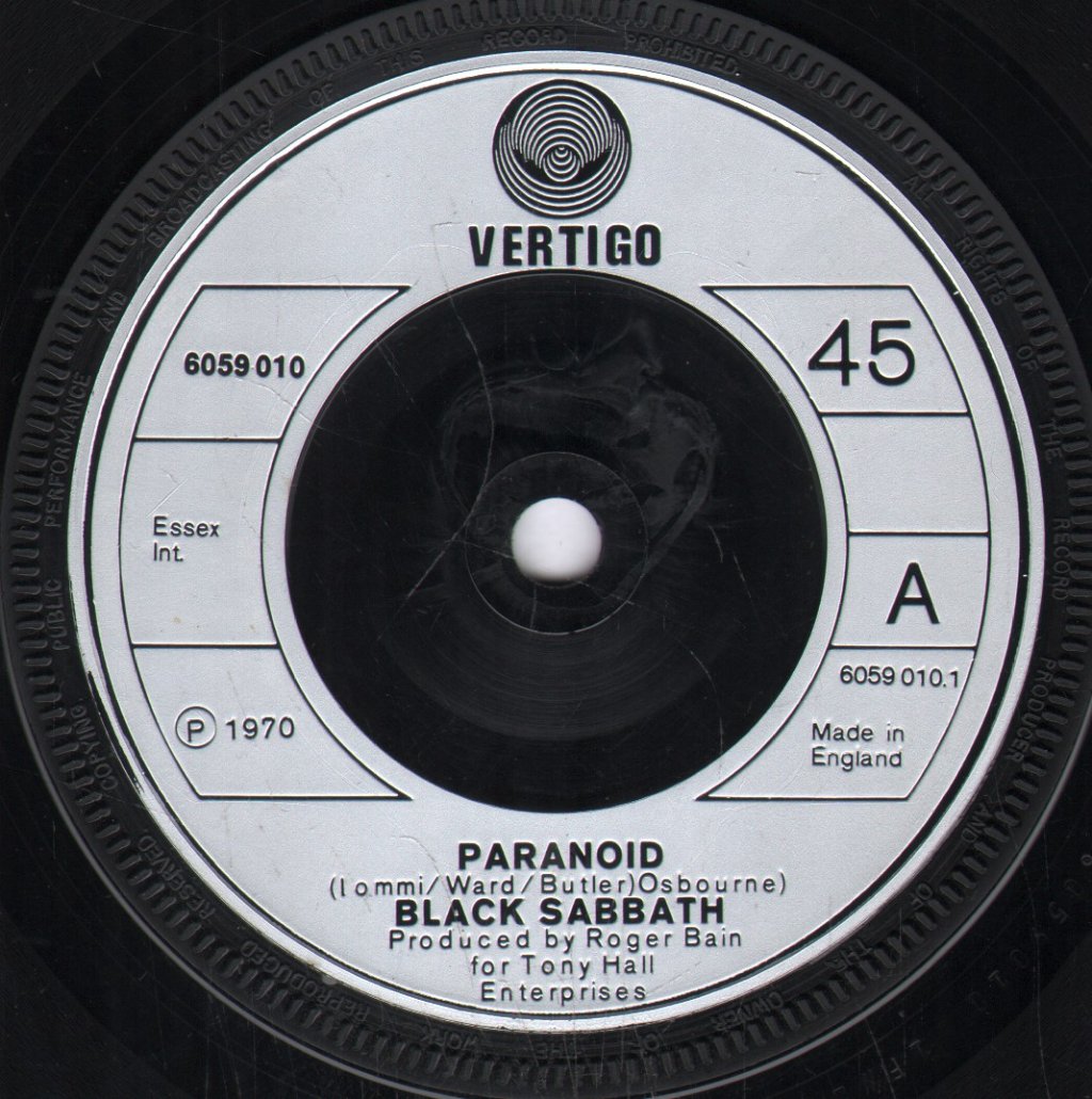 Black Sabbath - Paranoid - 7 Inch