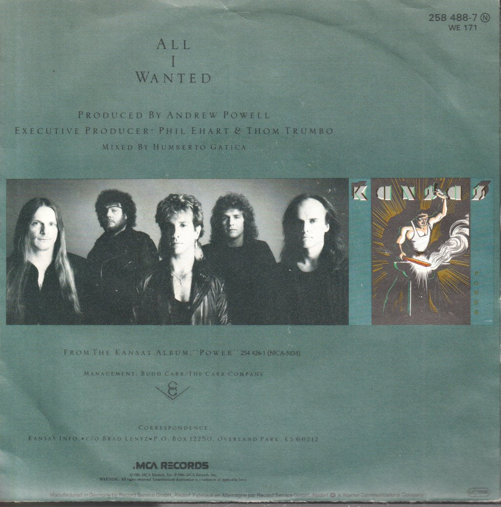 Kansas (2) - All I Wanted - 7 Inch
