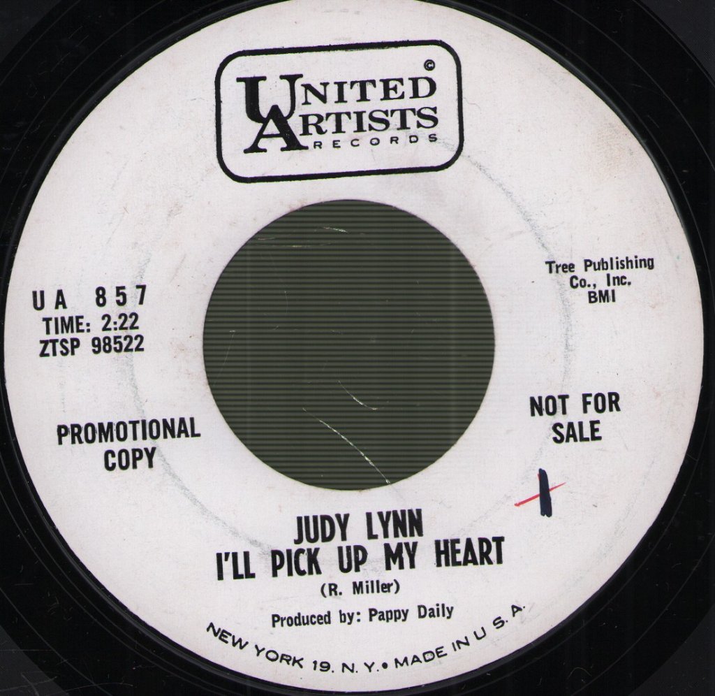 Judy Lynn - Letter/I'll Pick Up My Heart - 7 Inch