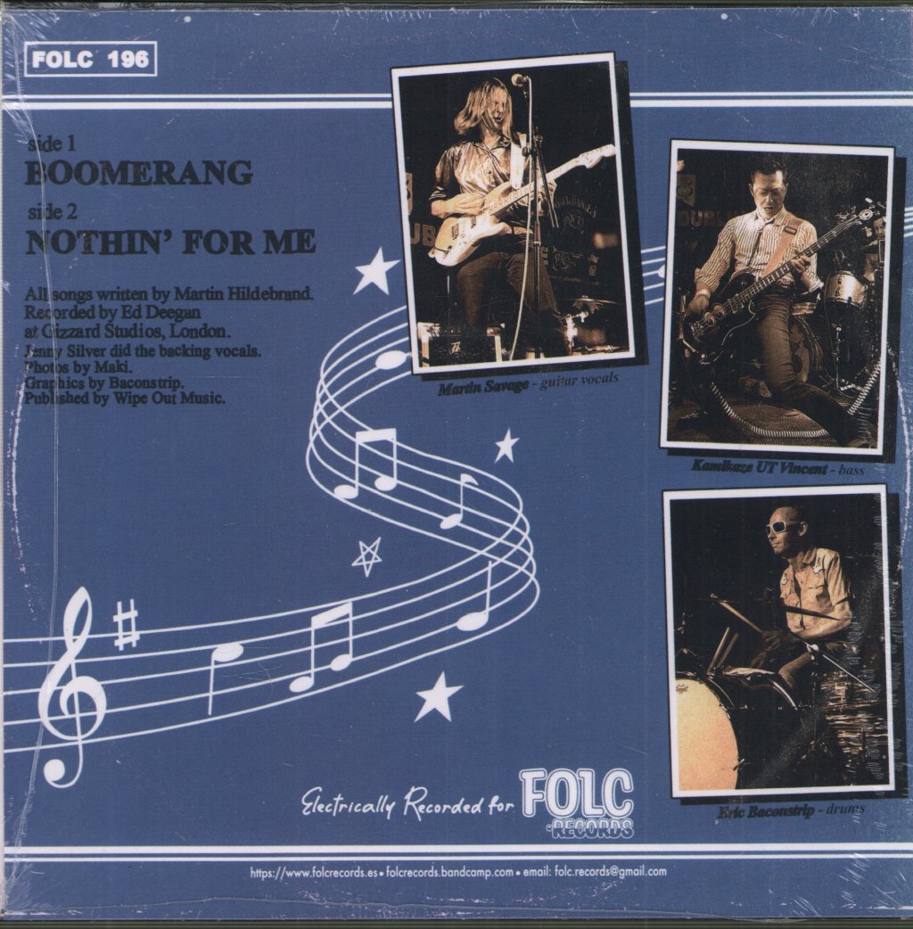Martin Savage and the Jiggerz - Boomerang - 7 Inch