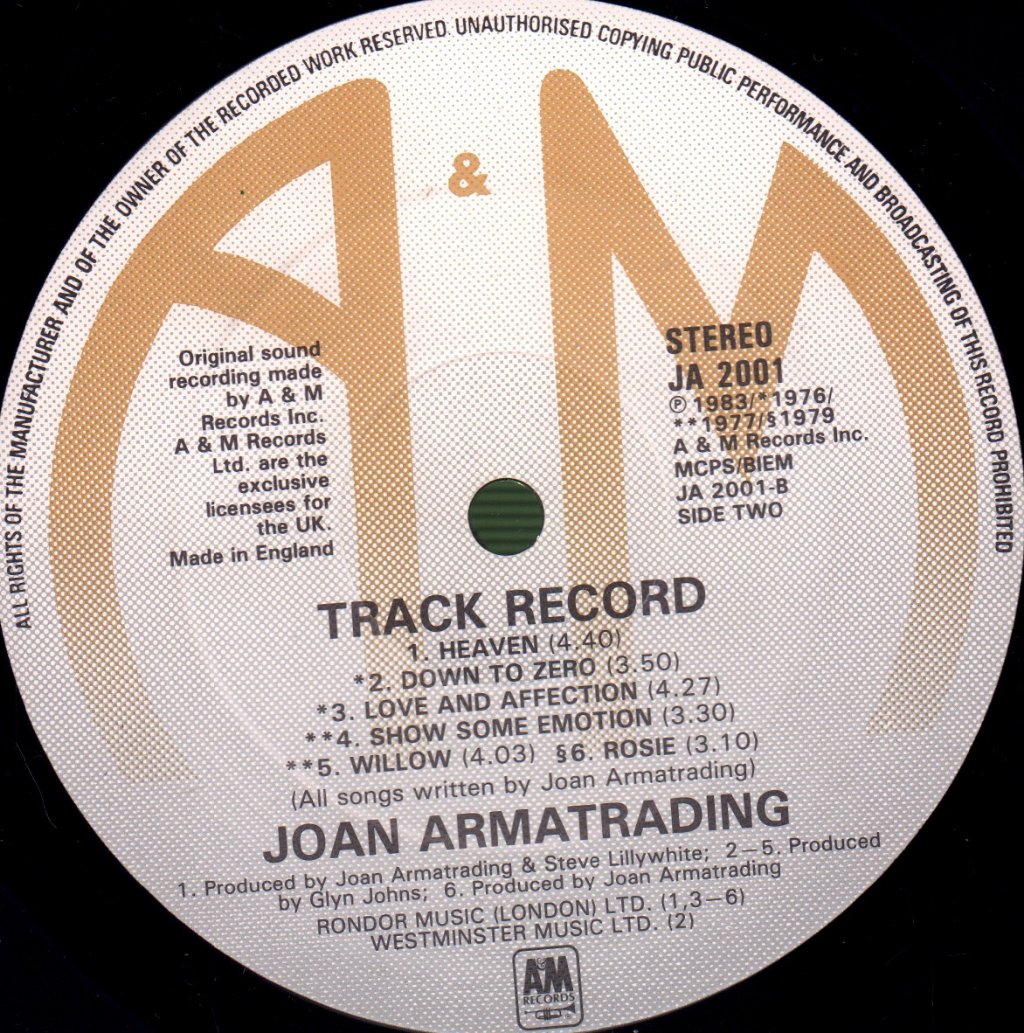 Joan Armatrading - Track Record - Lp