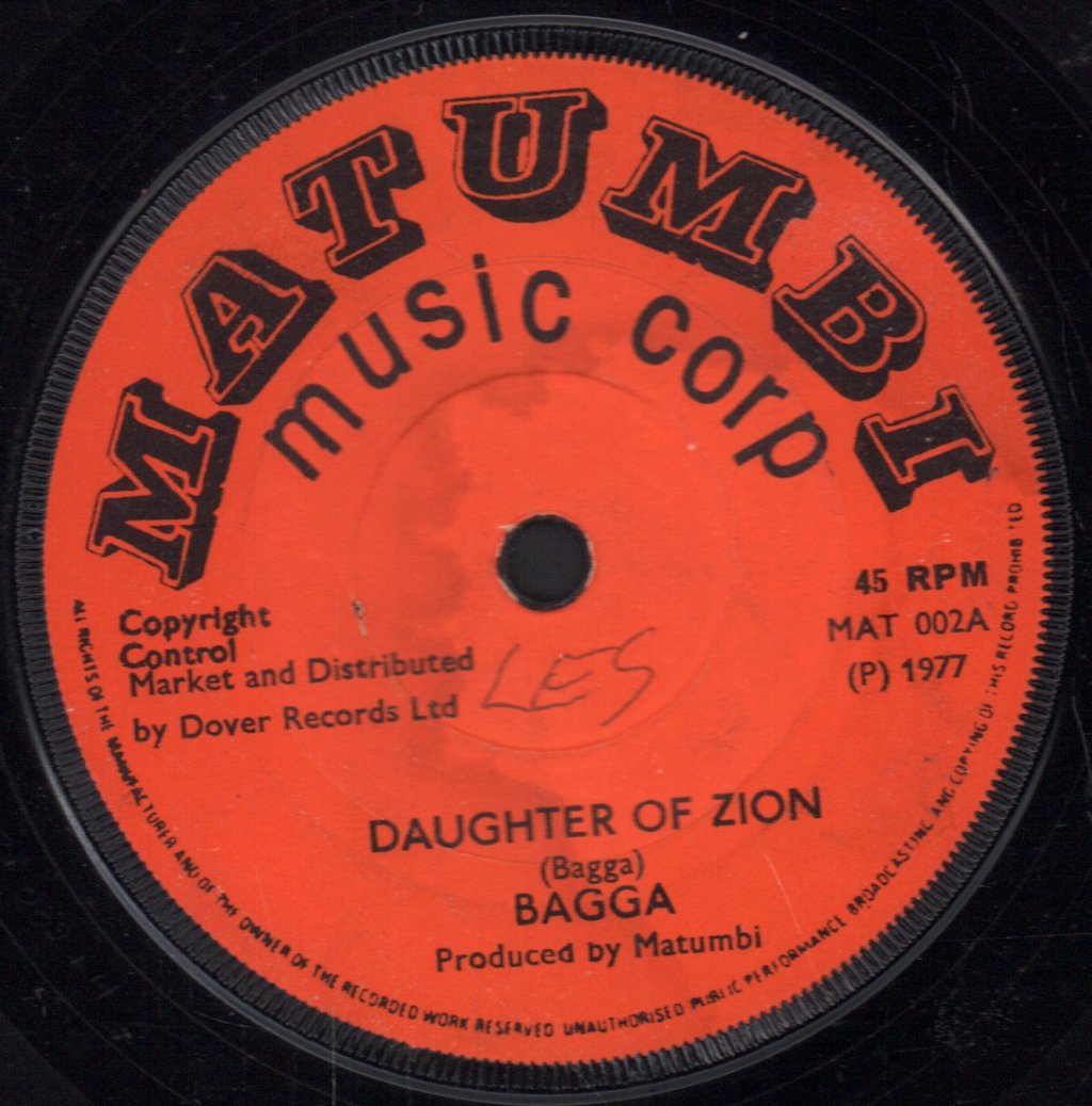 Bagga Matumbi - Daughter Of Zion - 7 Inch