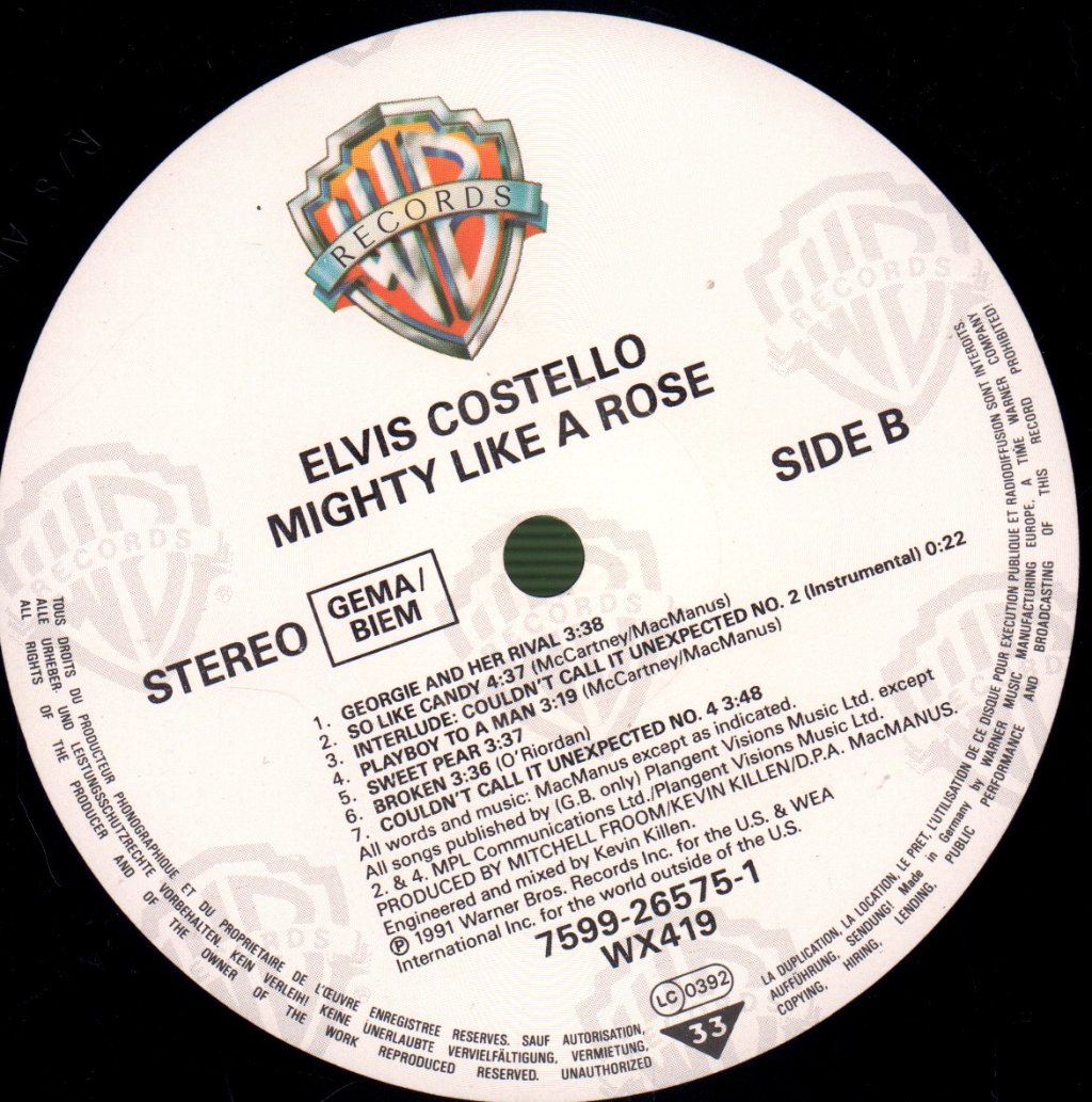 Elvis Costello - Mighty Like A Rose - Lp