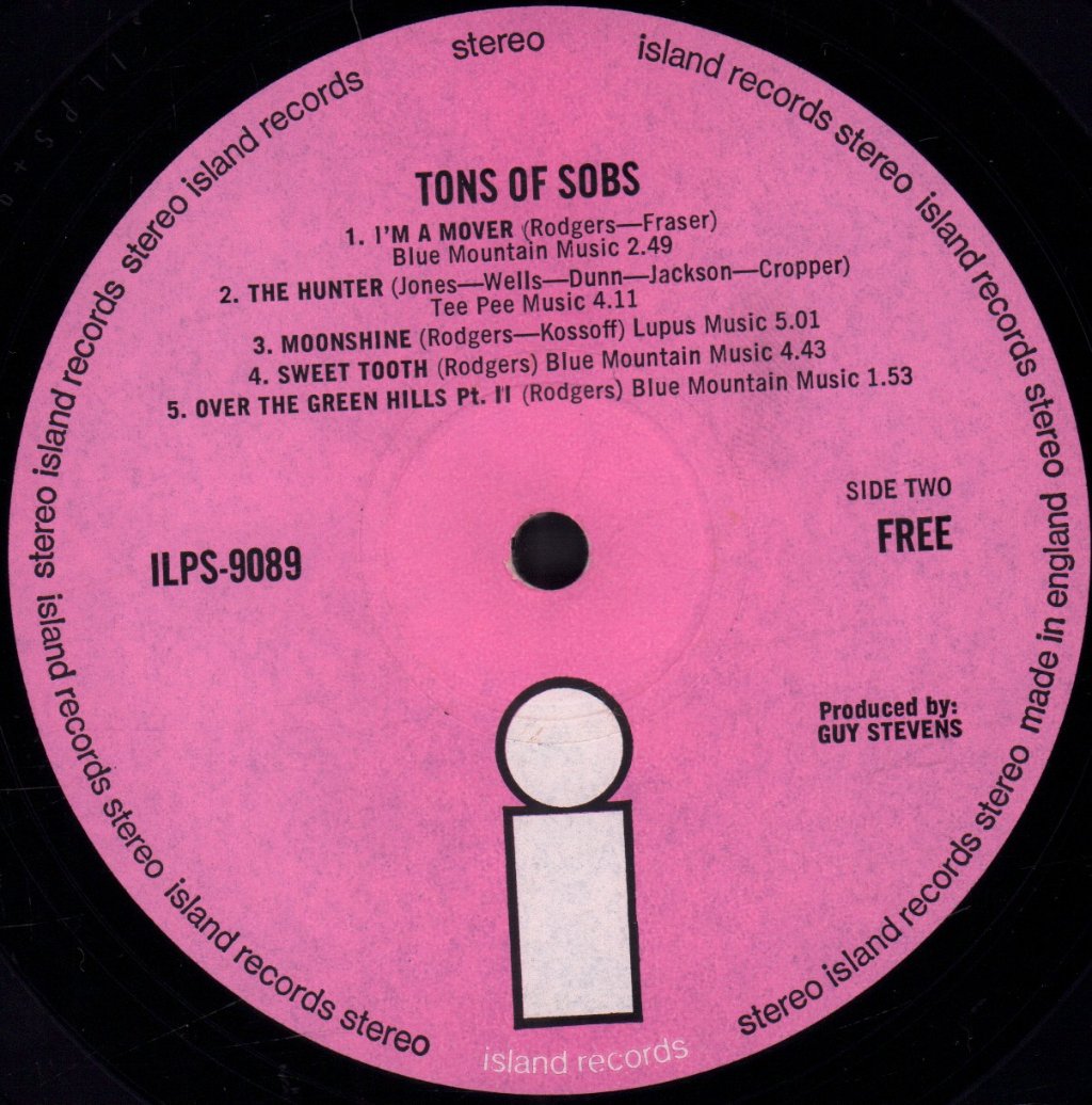 Free (Blues/Rock Group) - Tons Of Sobs - Lp