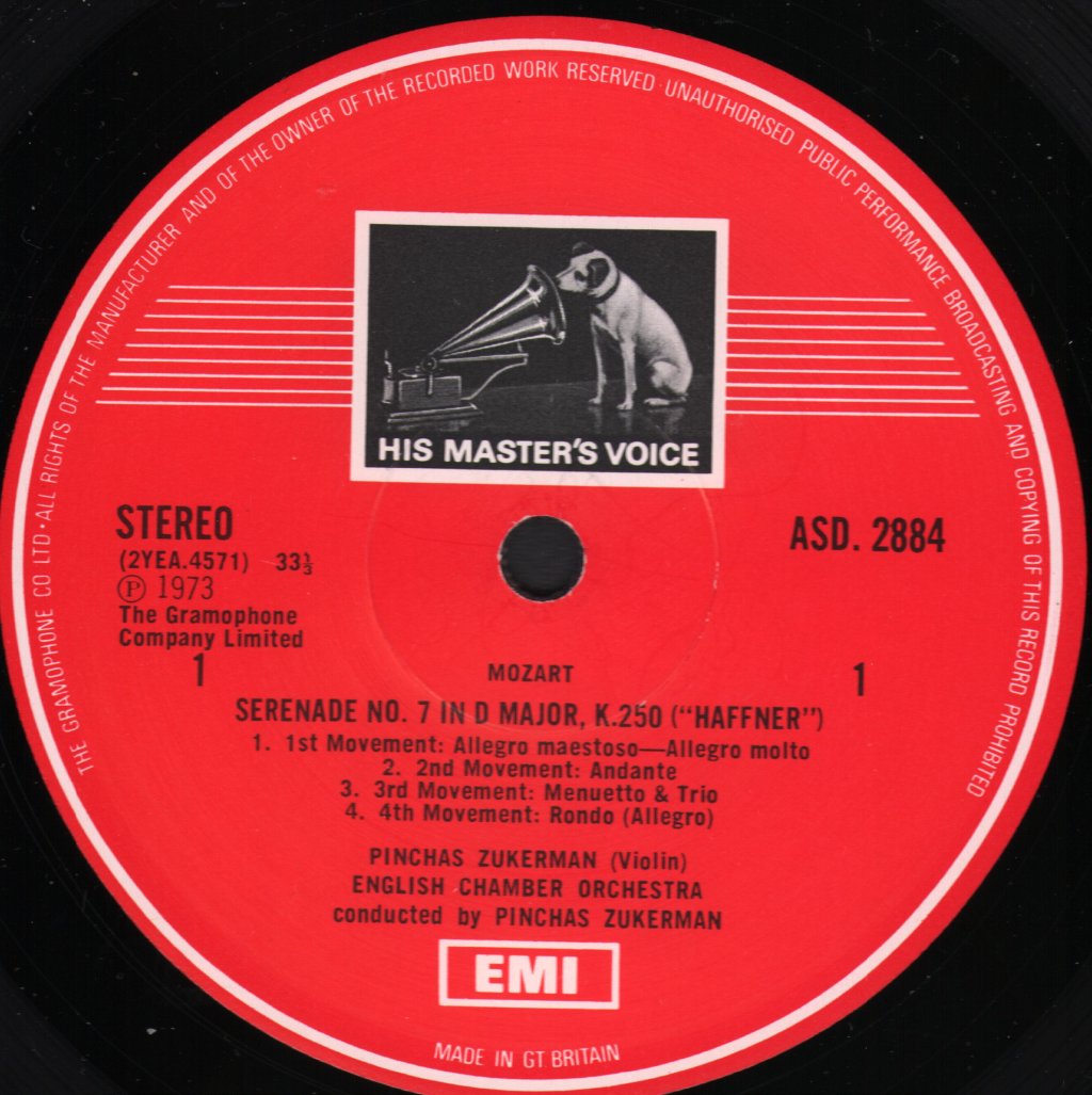 Pinchas Zukerman / English Chamber Orchestra - Mozart "Haffner" Serenade - Lp