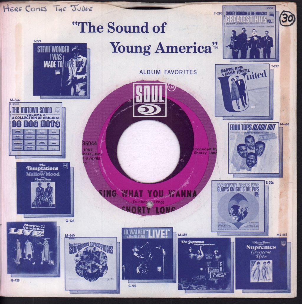 Shorty Long - Here Comes The Judge - 7 Inch
