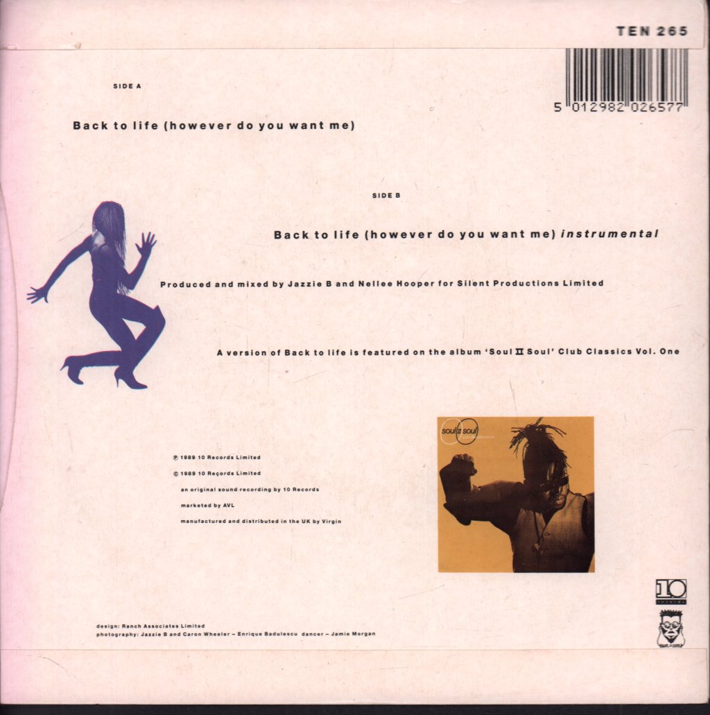 Soul II Soul - Back To Life (However Do You Want Me) - 7 Inch
