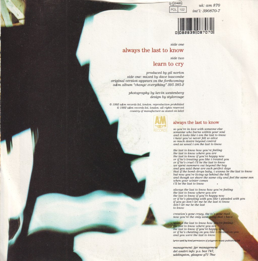 Del Amitri - Always The Last To Know - 7 Inch