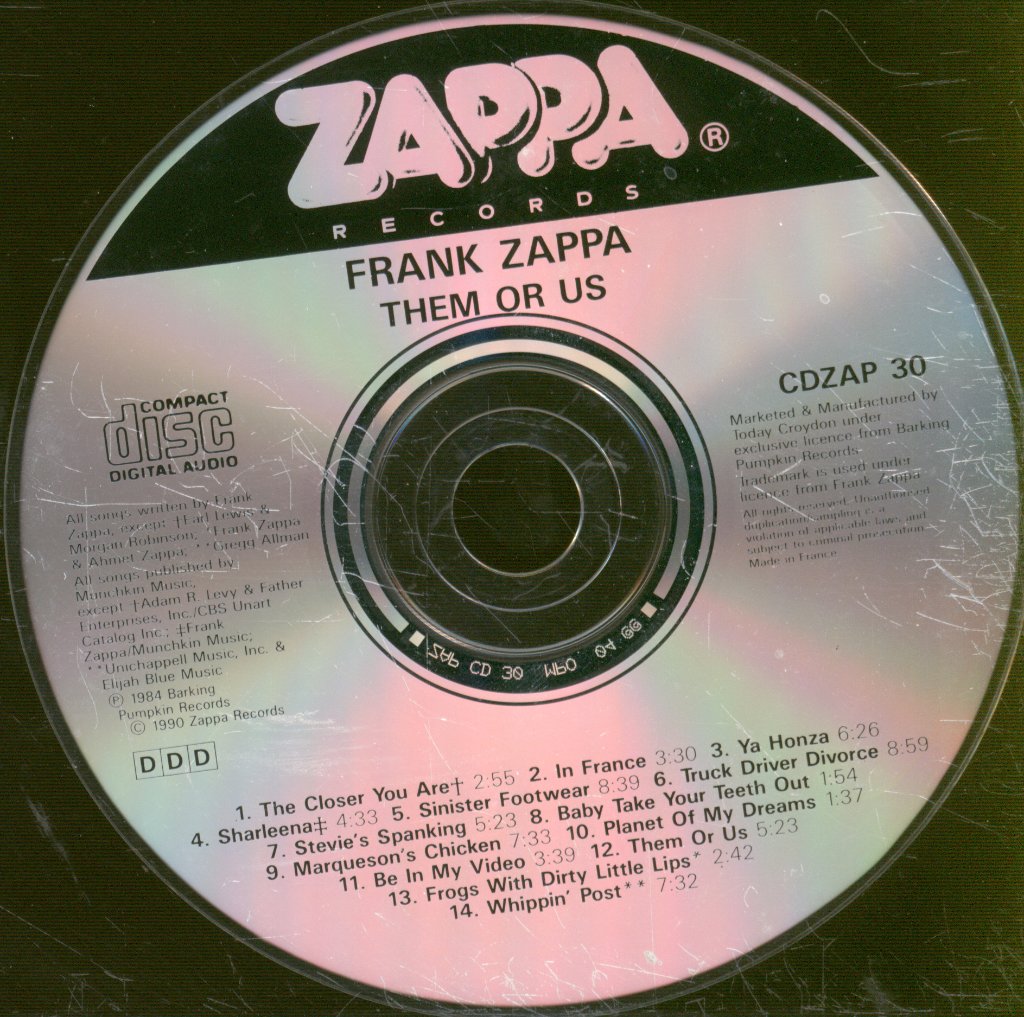 Frank Zappa - Them Or Us - Cd