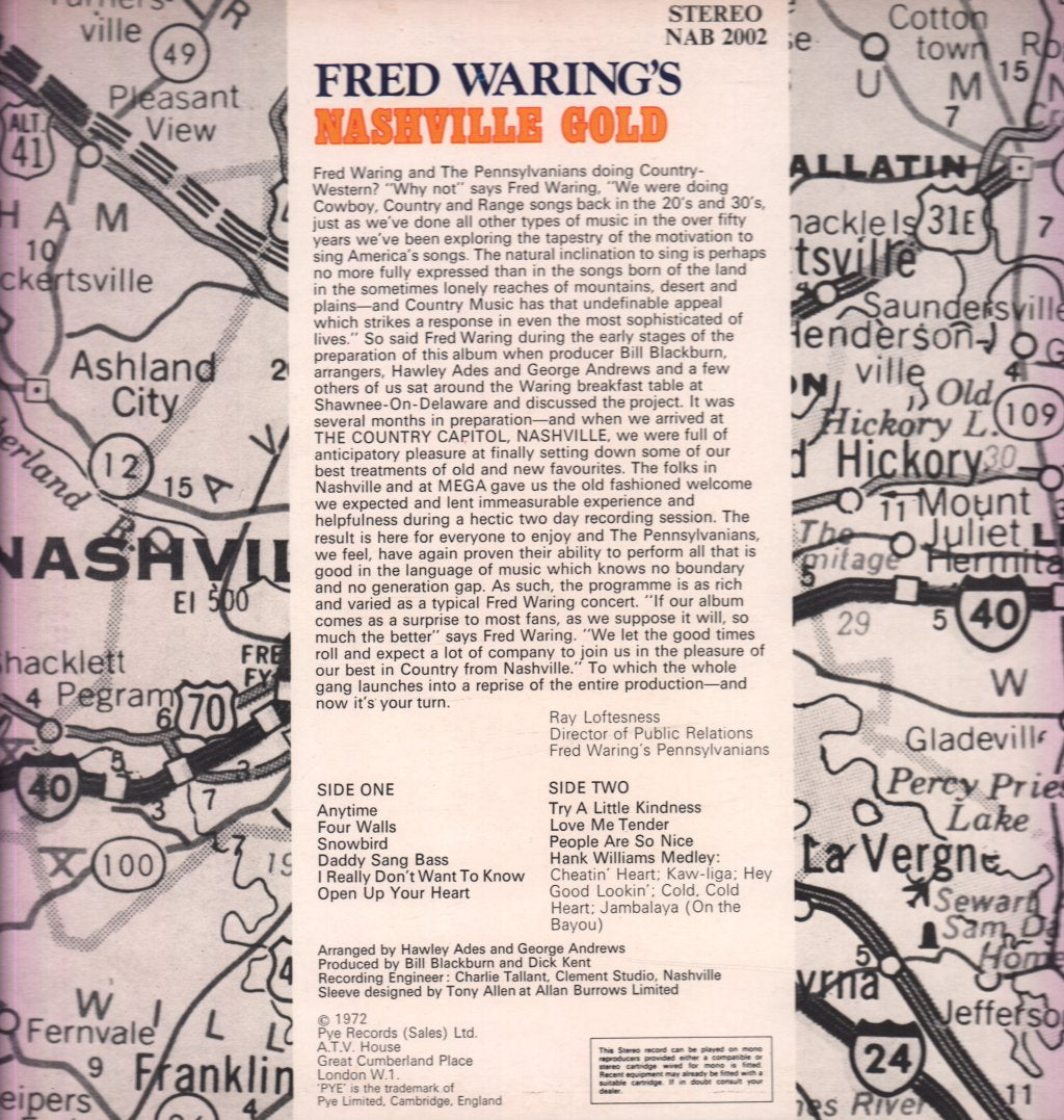 Fred Waring And The Pennsylvanians - Nashville Gold - Lp