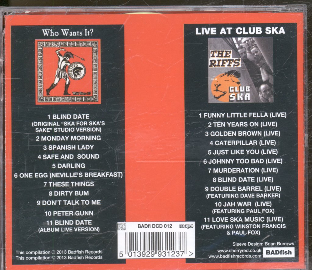 Riffs - Who Wants It? / Live At Club Ska - Double Cd