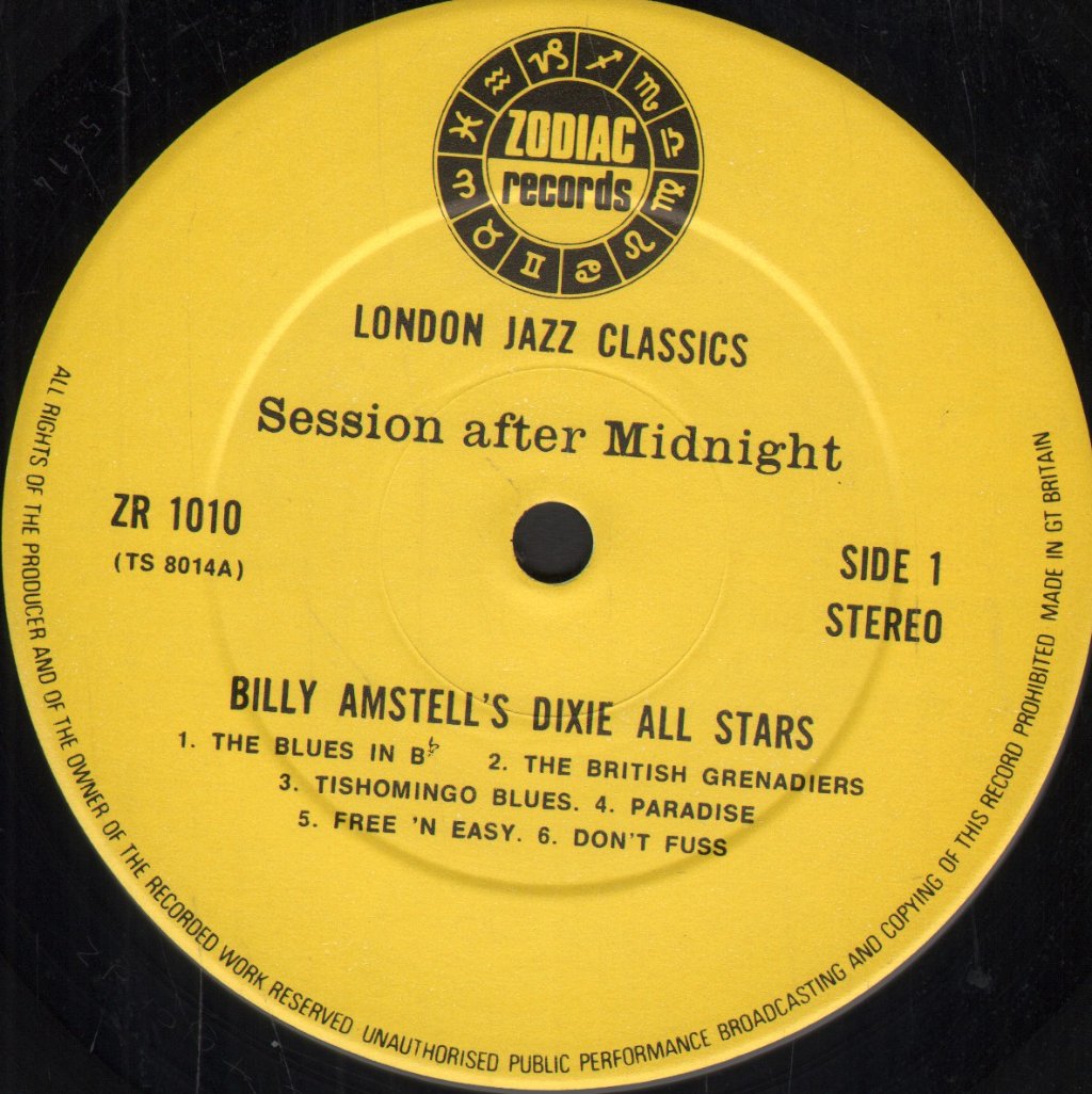 Billy Amstell's Dixie All Stars - Session After Midnight - Lp