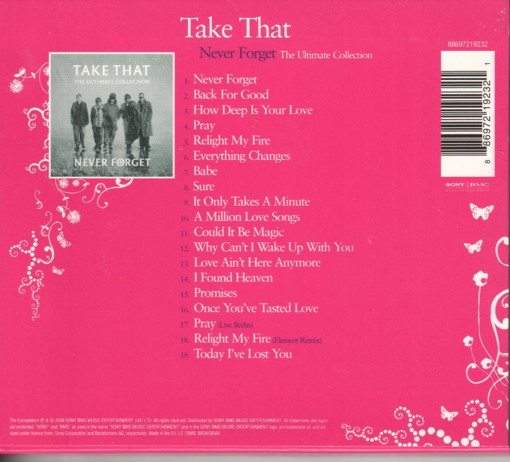 Take That - Never Forget Ultimate Collection - Cd