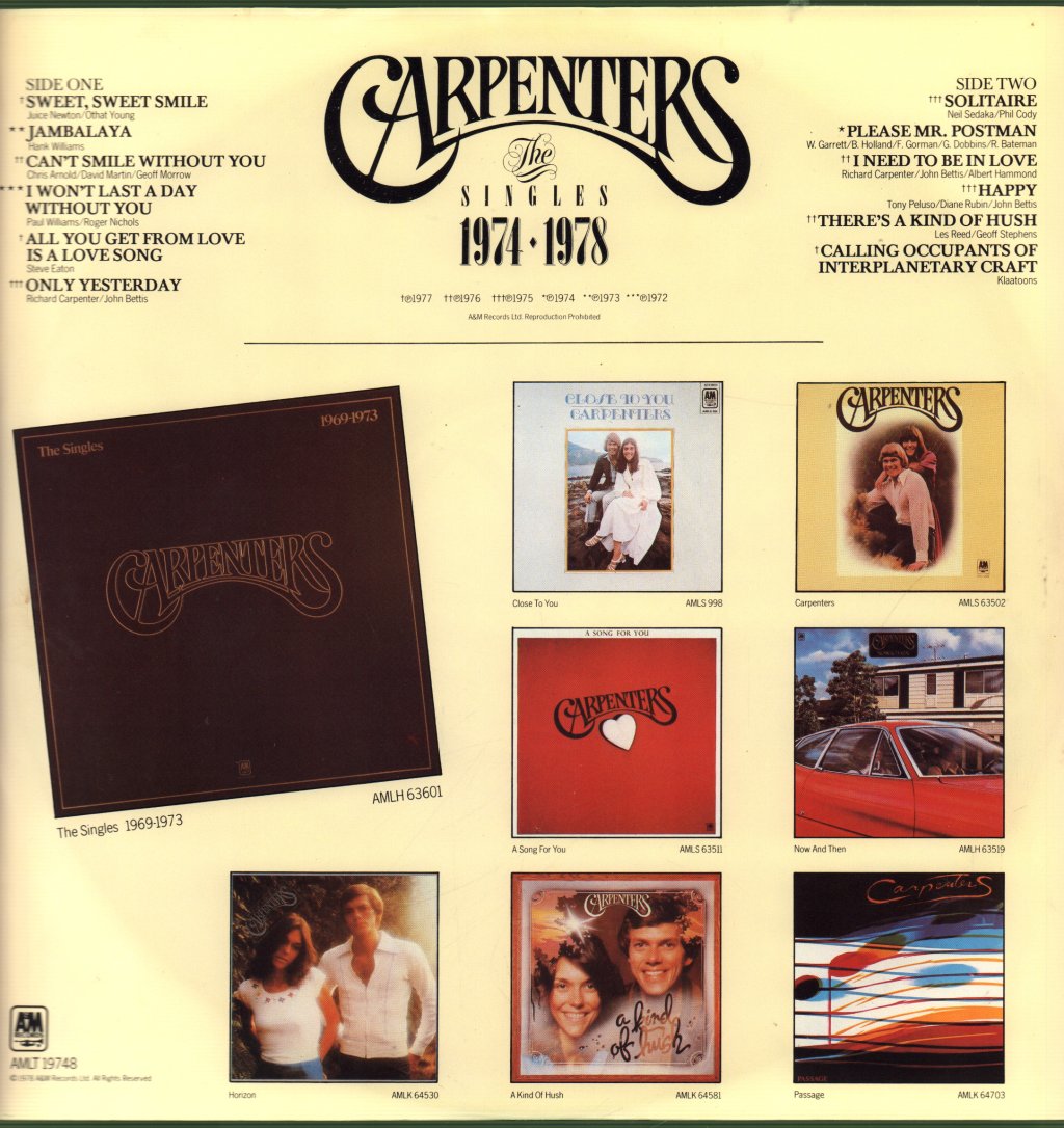 Carpenters - Singles 1974-1978 - Lp