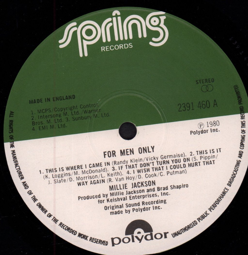Millie Jackson - For Men Only - Lp