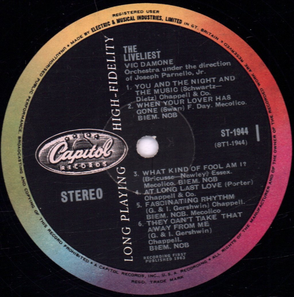 Vic Damone - Liveliest (At Basin Street East) - Lp