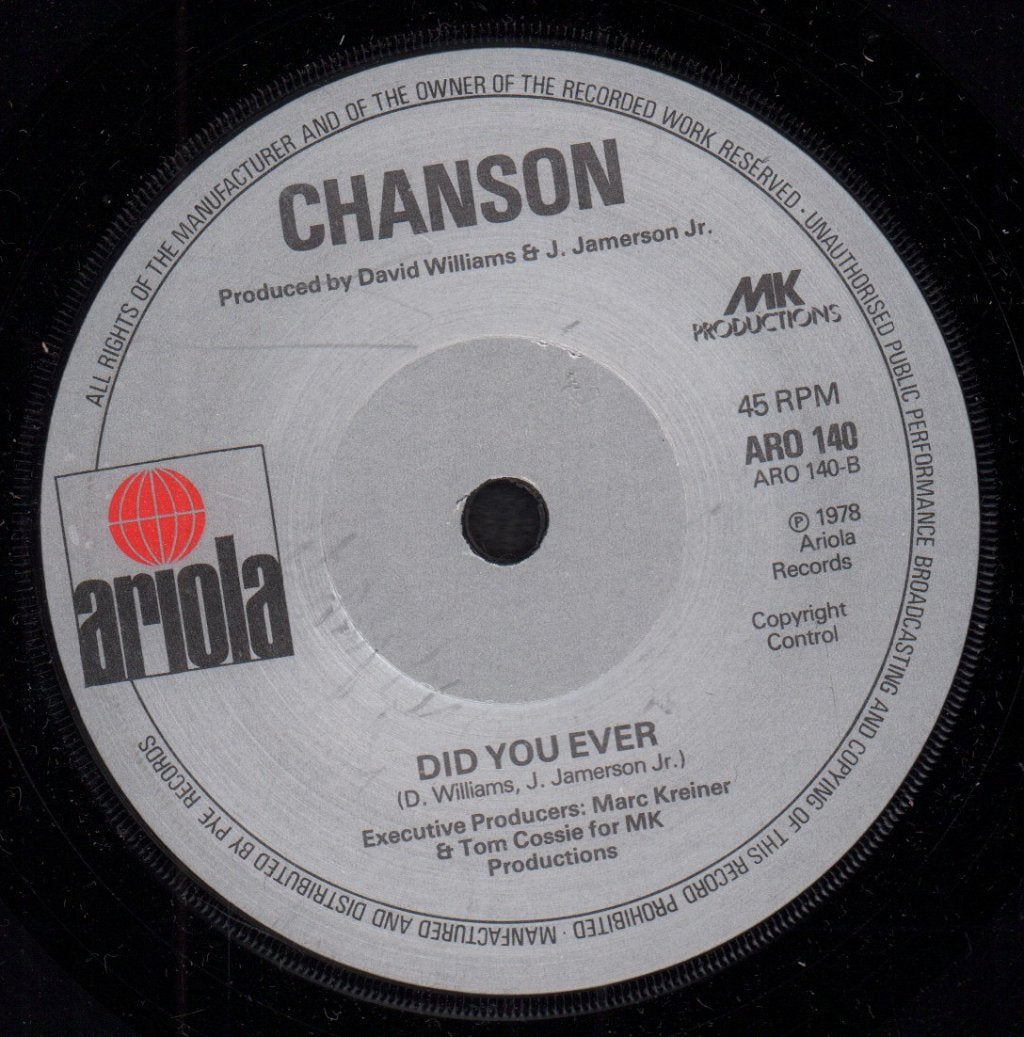 Chanson - Don't Hold Back - 7 Inch