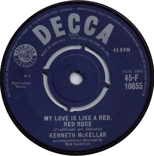 Kenneth McKellar - My Love Is Like A Red Red Rose - 7 Inch