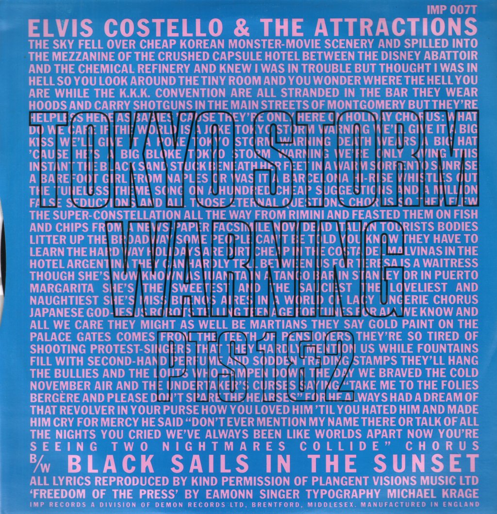 Elvis Costello - Tokyo Storm Warning - 12 Inch
