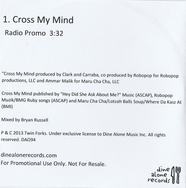 Twin Forks - Cross My Mind - Cdr