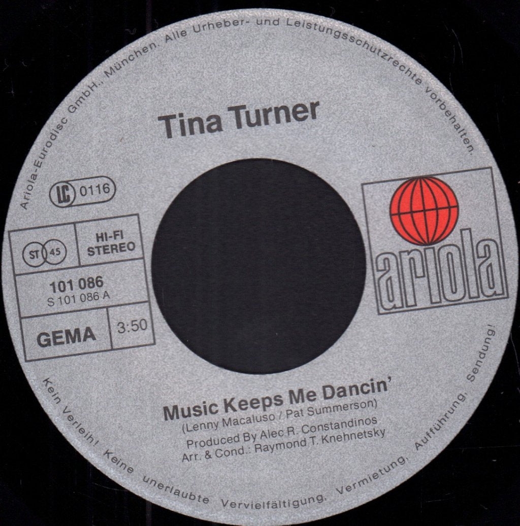 Tina Turner - Music Keeps Me Dancin' - 7 Inch