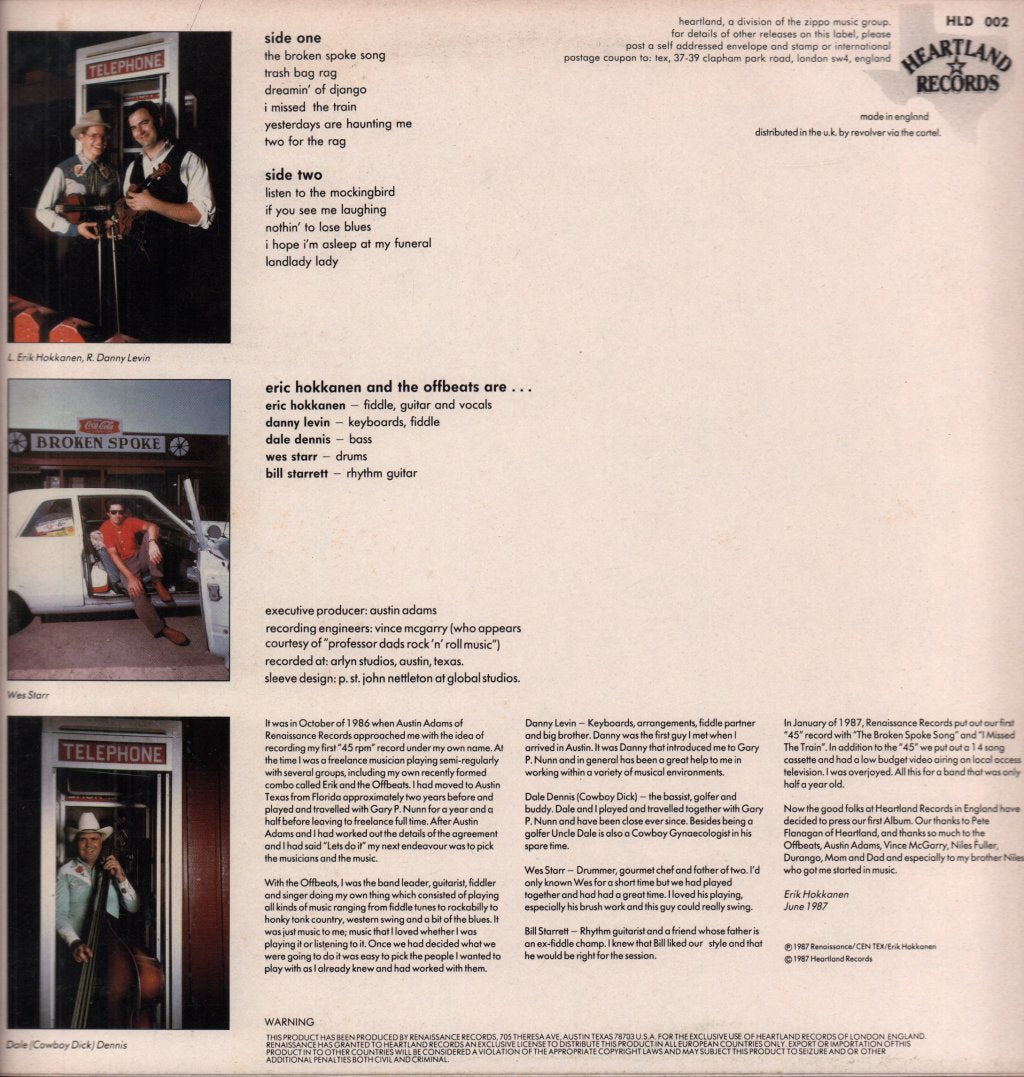 Erik Hokkanen And The Offbeats - Erik Hokkanen And The Offbeats - Lp