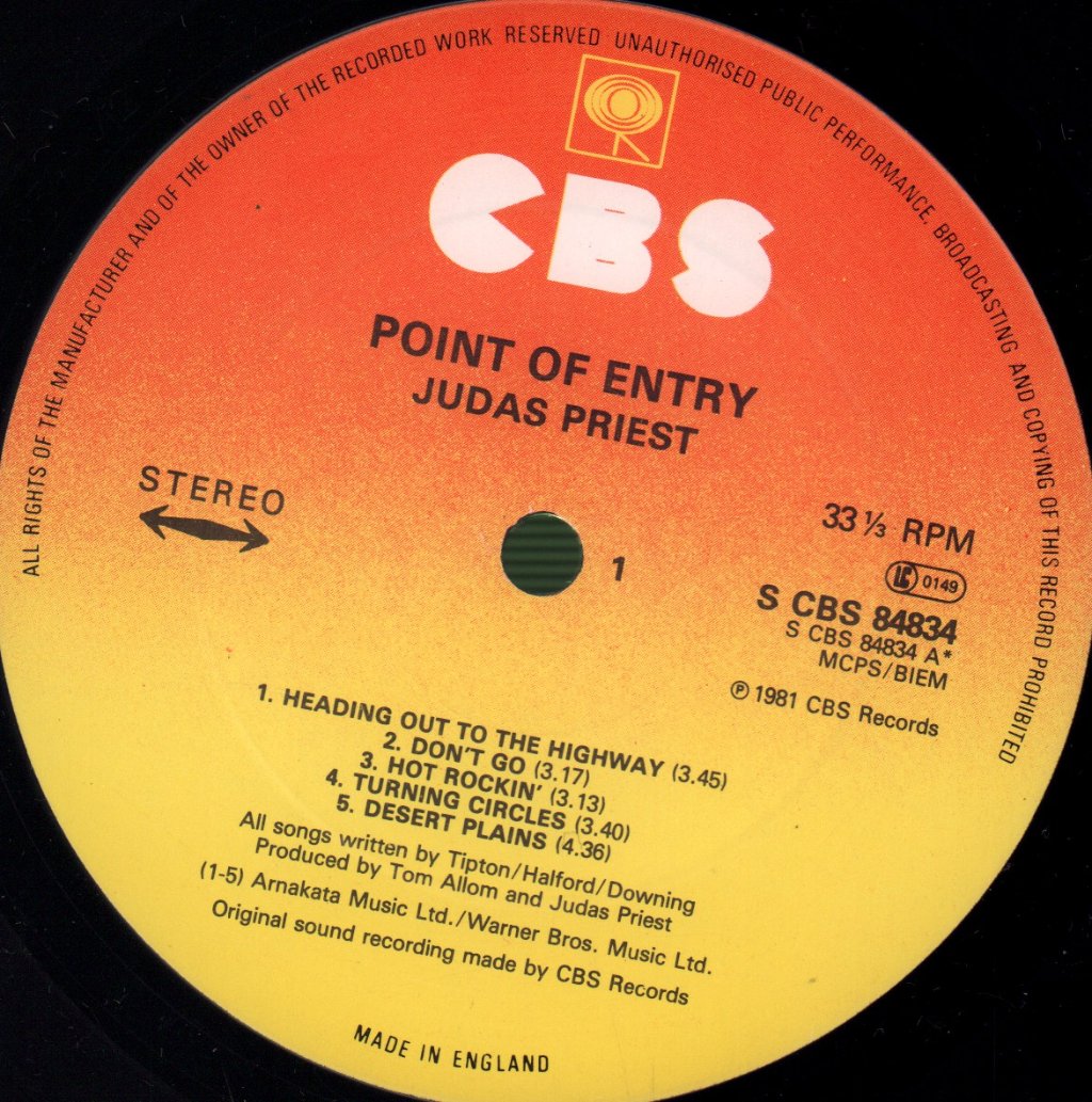 Judas Priest - Point Of Entry - Lp
