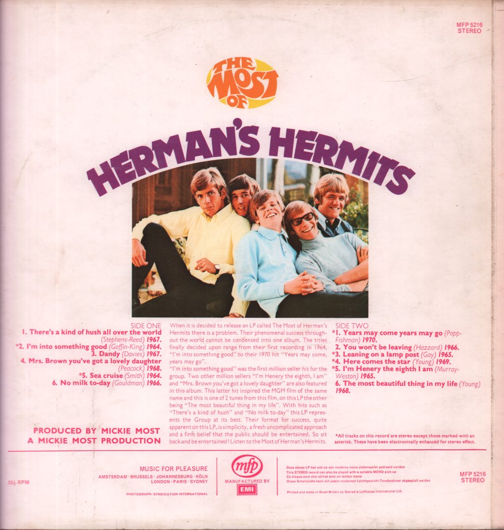Herman's Hermits - Most Of - Lp