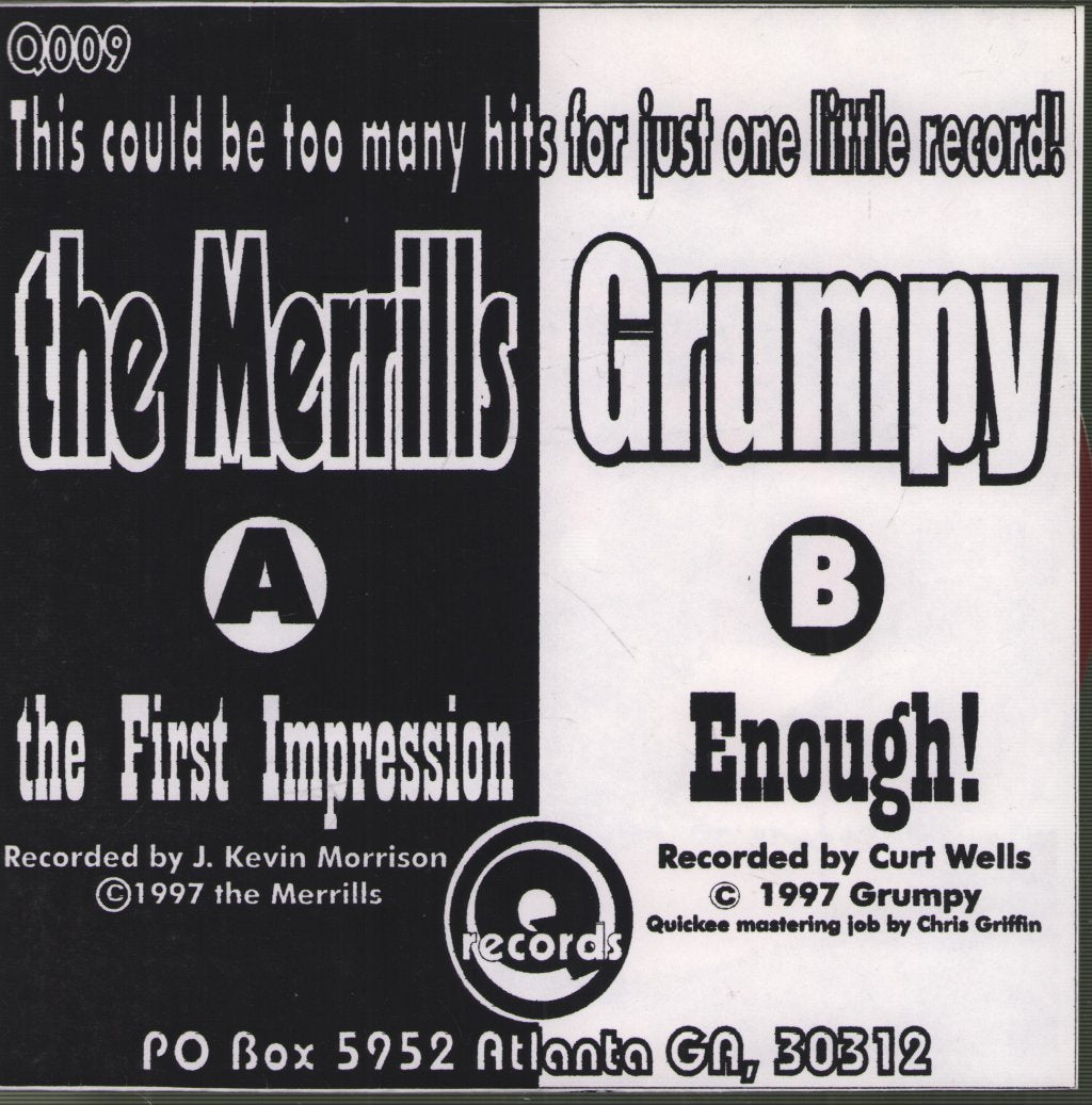 Grumpy / Merrills - This Could Be Too Many Hits For Just One Little Record! - 7 Inch