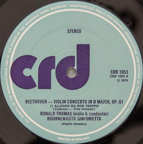Ronald Thomas - beethoven Violin Concerto In D Major, Op.61 - Lp