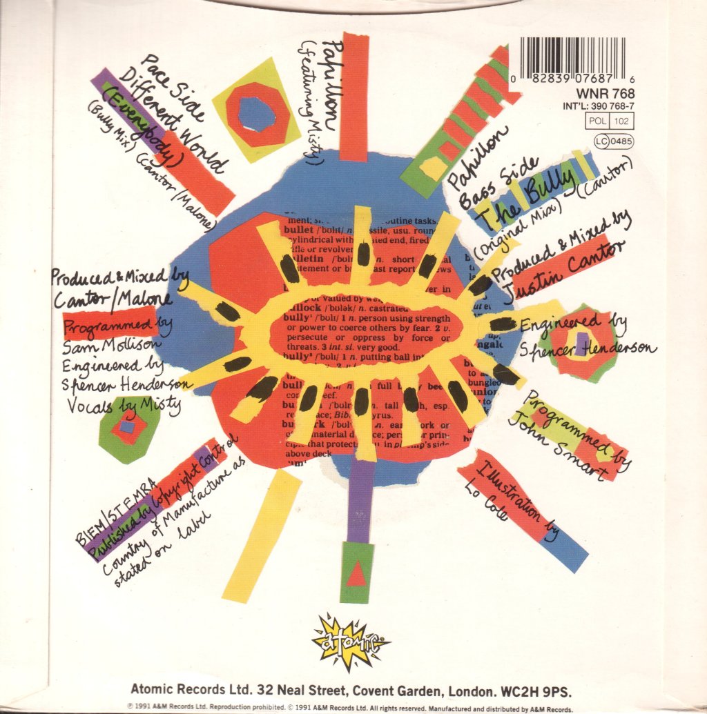 Papillon Featuring Misty - Different World - 7 Inch