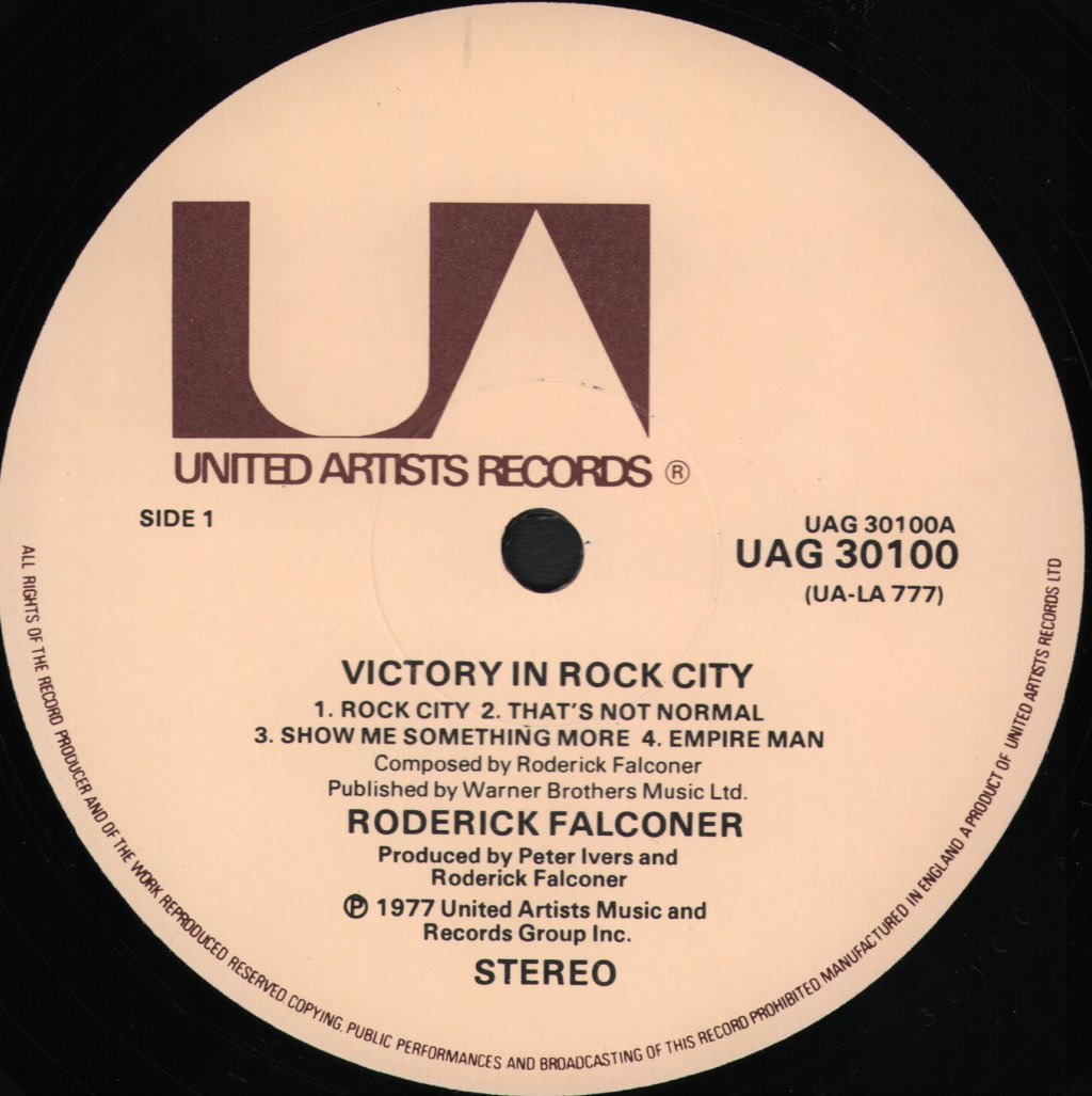 Roderick Falconer - Victory In Rock City - Lp