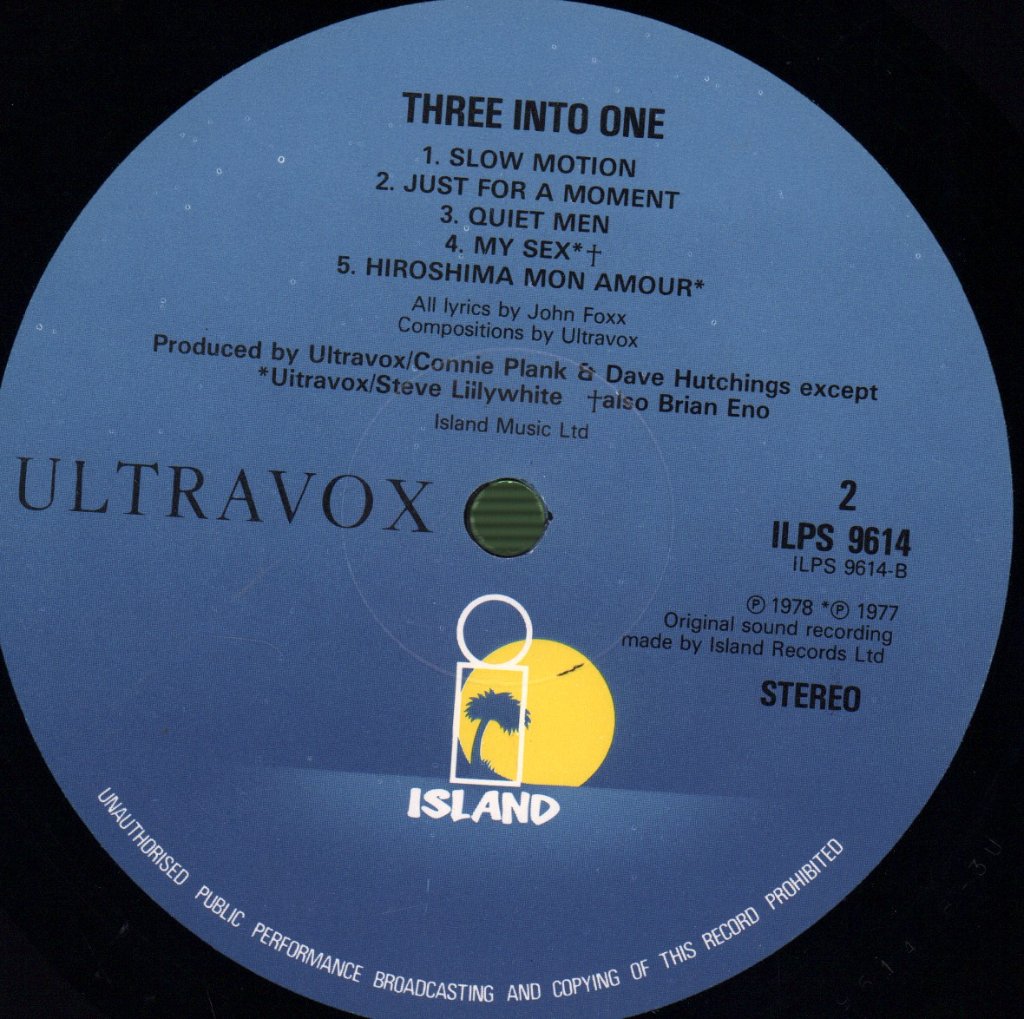 Ultravox - Three Into One - Lp