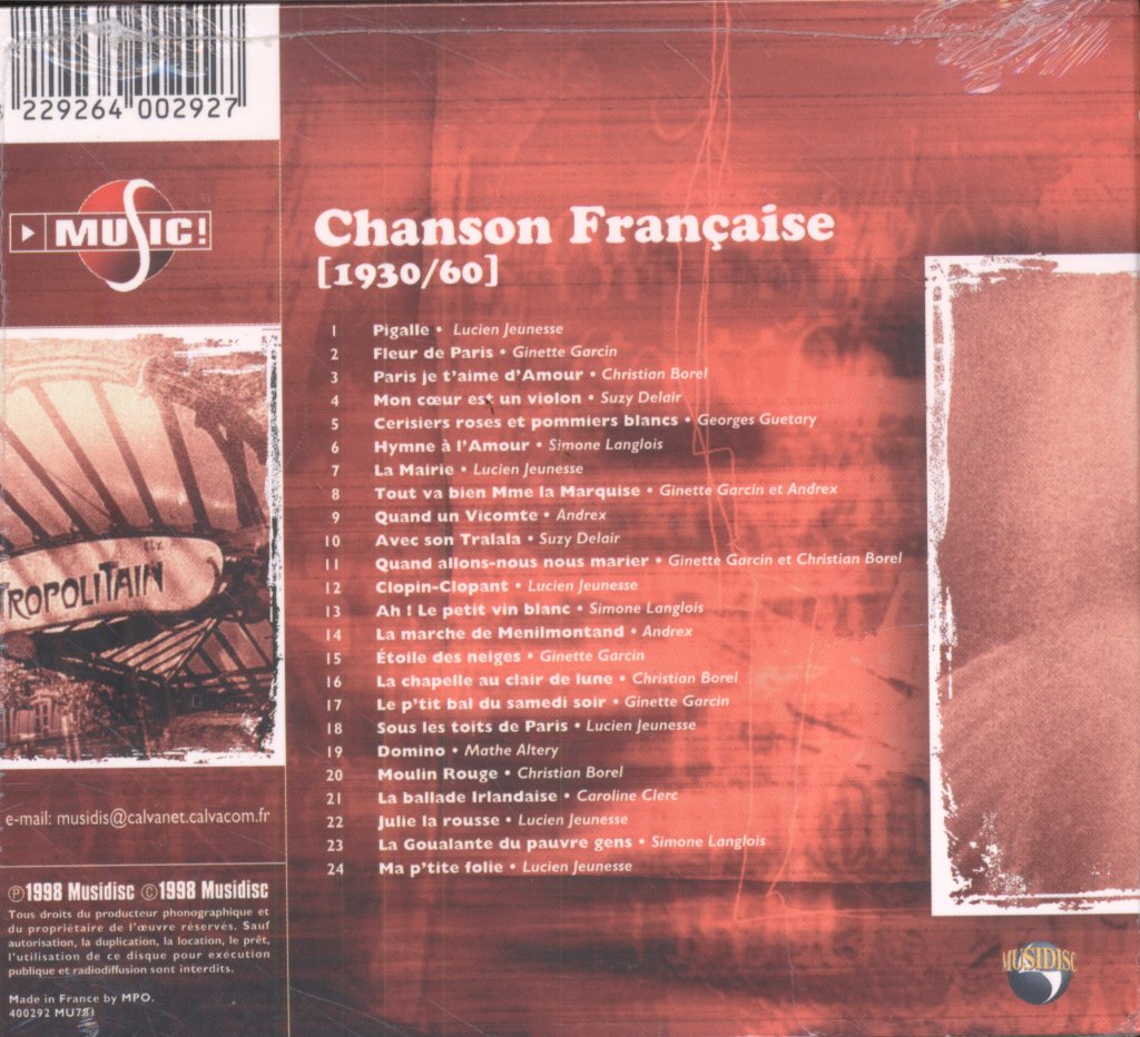 Various Artists - Chanson Française [1930/60] - Cd
