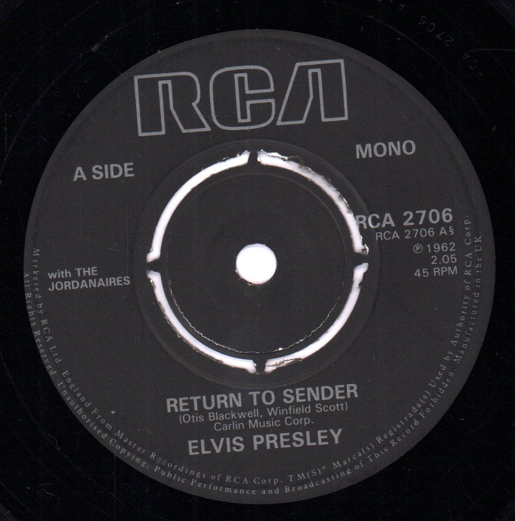 Jordanaires - Return To Sender - 7 Inch